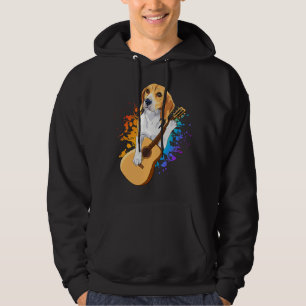 Beagle Hund spielen akustische Gitarrenmänner Hoodie