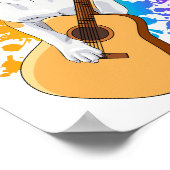 Beagle Hund spielt akustische Gitarre Poster (Ecke)