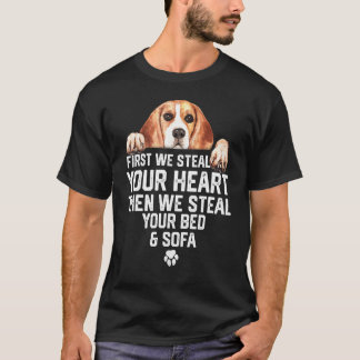 Beagle-Hund Stearstillen Sie Ihr Bett und Ihren So T-Shirt