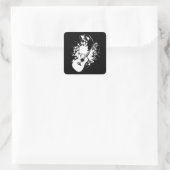 Beagle Hund tragen Sonnenbrille Gitarre spielen Quadratischer Aufkleber (Tasche)