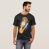 Beagle Hund tragen Sonnenbrille spielen Gitarrenmä T-Shirt (Vorne ganz)
