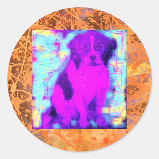 Beagle Hund Tropfen Runder Aufkleber (Vorderseite)