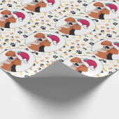 Beagle Hund und Weihnachtsmannmütze Weihnachten Geschenkpapier (Ecke)