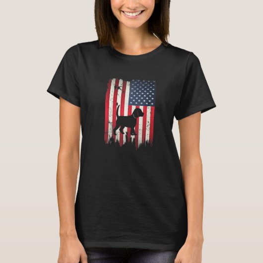 Beagle Hund US amerikanische Flagge 4. Juli Patrio T-Shirt (Vorderseite)