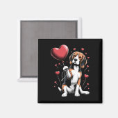 Beagle Hund Valentinstag Hundebesitzer Valentinsgr Magnet (Vorderseite/Rückseite)