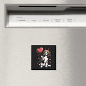 Beagle Hund Valentinstag Hundebesitzer Valentinsgr Magnet (In Situ (Geschirrspüler))