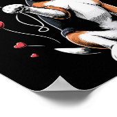 Beagle-Hund Valentinstag Hundebesitzer Valentinsta Poster (Ecke)