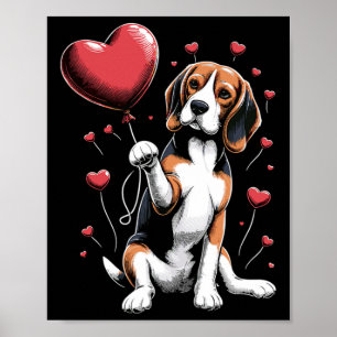 Beagle-Hund Valentinstag Hundebesitzer Valentinsta Poster