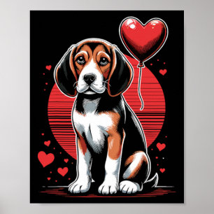 Beagle-Hund Valentinstag Hundebesitzer Valentinsta Poster