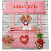 Beagle Hund Valentinstag Kissing-Stand Duschvorhang (Vorderseite)