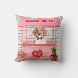 Beagle Hund Valentinstag Kissing-Stand Kissen