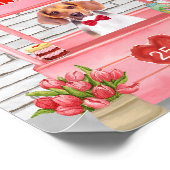 Beagle Hund Valentinstag Kissing-Stand Poster (Ecke)