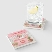 Beagle Hund Valentinstag Kissing-Stand Steinuntersetzer (Seitenansicht)