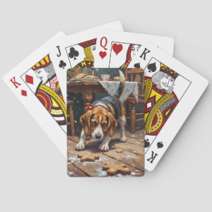 Beagle-Hund verfolgt Lebkuchen Weihnachts-Spaß Kun Spielkarten