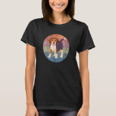 Beagle Hund Wasserfarbe bei gestörtem Sonnenunterg T-Shirt (Vorderseite)
