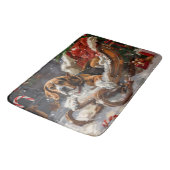 Beagle Hund Weihnachten Badematte (Schrägansicht)