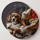 Beagle Hund Weihnachten Button (Vorne & Hinten)