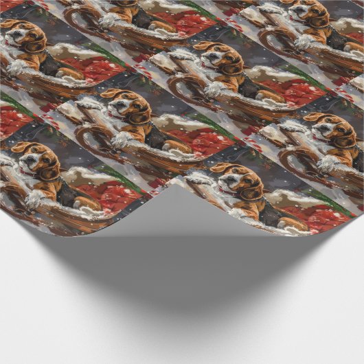 Beagle Hund Weihnachten Geschenkpapier (Ecke)
