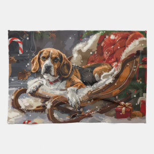 Beagle Hund Weihnachten Geschirrtuch