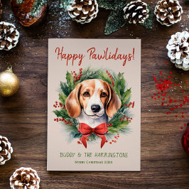 Beagle Hund Weihnachten glücklich Pawlidays Feiert