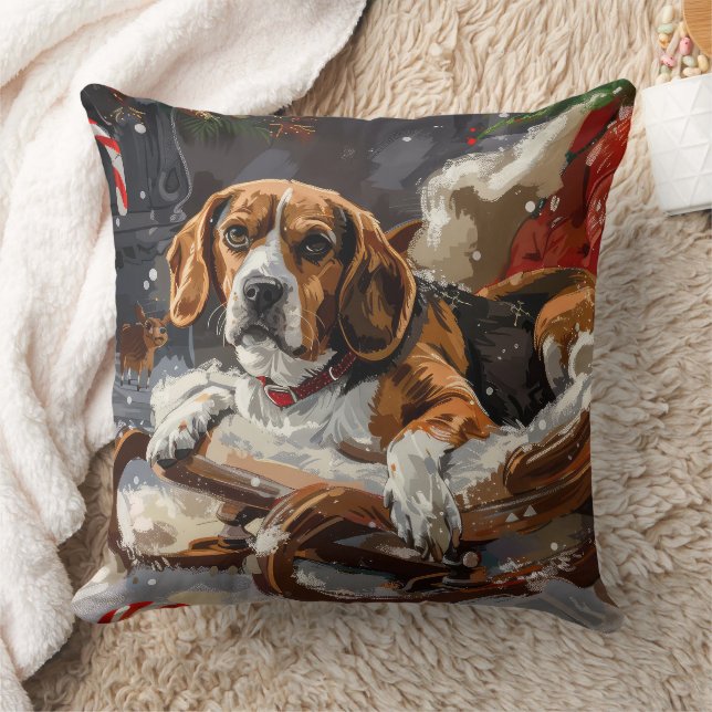 Beagle Hund Weihnachten Kissen (Decke)