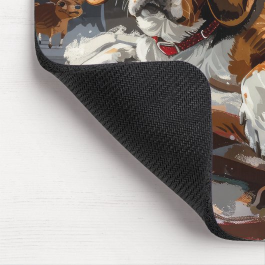 Beagle Hund Weihnachten Mousepad (Ecke)