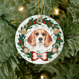 Beagle Hund Weihnachten Niedlicher Hund Keksschade Keramik Ornament