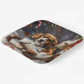 Beagle Hund Weihnachten Pappteller (Gewinkelt)