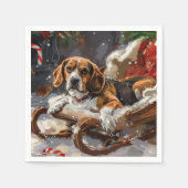 Beagle Hund Weihnachten Serviette (Vorderseite)