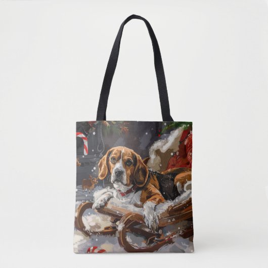Beagle Hund Weihnachten Tasche (Vorderseite)