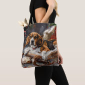Beagle Hund Weihnachten Tasche (Von Nahem)