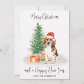 Beagle Hund Weihnachtsbaum Frohe Weihnachten (Vorderseite)