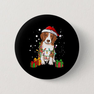 Beagle Hund Weihnachtsbaum Lichter Santa Dog Xmas Button