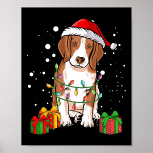 Beagle Hund Weihnachtsbaum Lichter Santa Dog Xmas  Poster