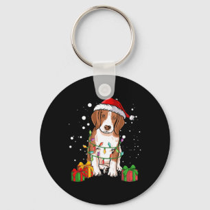 Beagle Hund Weihnachtsbaum Lichter Santa Dog Xmas  Schlüsselanhänger