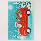 Beagle Hund Weihnachtsmann Lieferwagen Puzzle (Vertikal)