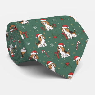 Beagle-Hund-Weihnachtsmuster Krawatte