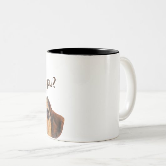 Beagle Hund Wie geht es dir?Tasse Zweifarbige Tasse (VorderseiteRechts)