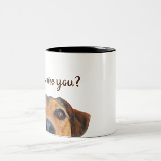 Beagle Hund Wie geht es dir?Tasse Zweifarbige Tasse (Mittel)