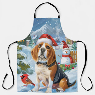 Beagle-Hund Winterwunderland Weihnachtsfreude Schürze