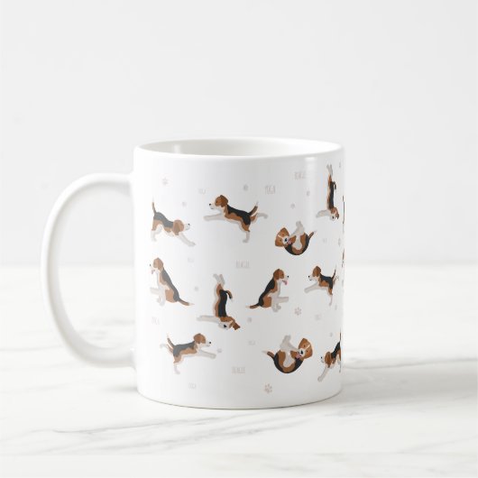 Beagle Hund Yoga Tasse (Links)