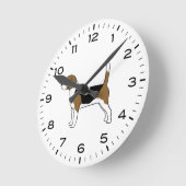 Beagle Hund Zeichnend Runde Wanduhr (Winkel)