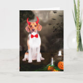 Beagle Hund zu Halloween Karte (Vorderseite)