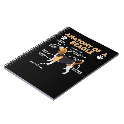 Beagle Hunde Anatomie eines Beagle Funny Beagle Hu Notizblock (Linke Seite)