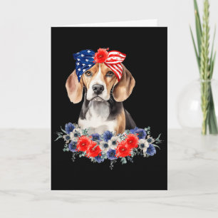 Beagle-Hunde-Bandana Amerikanische Flagge 4. Juli  Karte