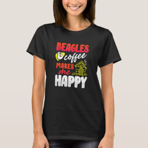 Beagle Hunde Beagle und Kaffee machen mich glückli T-Shirt