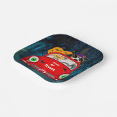 Beagle Hunde Beängstigendes Auto Pappteller (Gewinkelt)