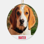 Beagle Hunde Foto Personalisiert Keramik Ornament (Links)
