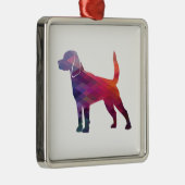 Beagle Hunde Geo-Silhouette Lila Ornament Aus Metall (Rechts)