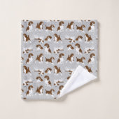 Beagle Hunde - grau Badhandtuch Set (Waschlappen)